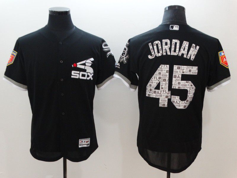 Men Chicago White Sox 45 Jordan Black Elite Spring Edition MLB Jerseys